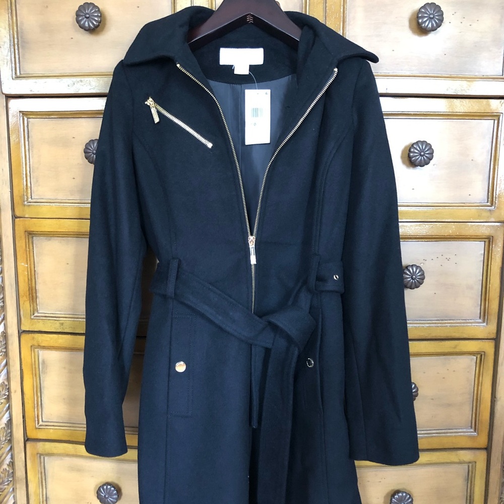 NWT Black Michael Kors pea coat
